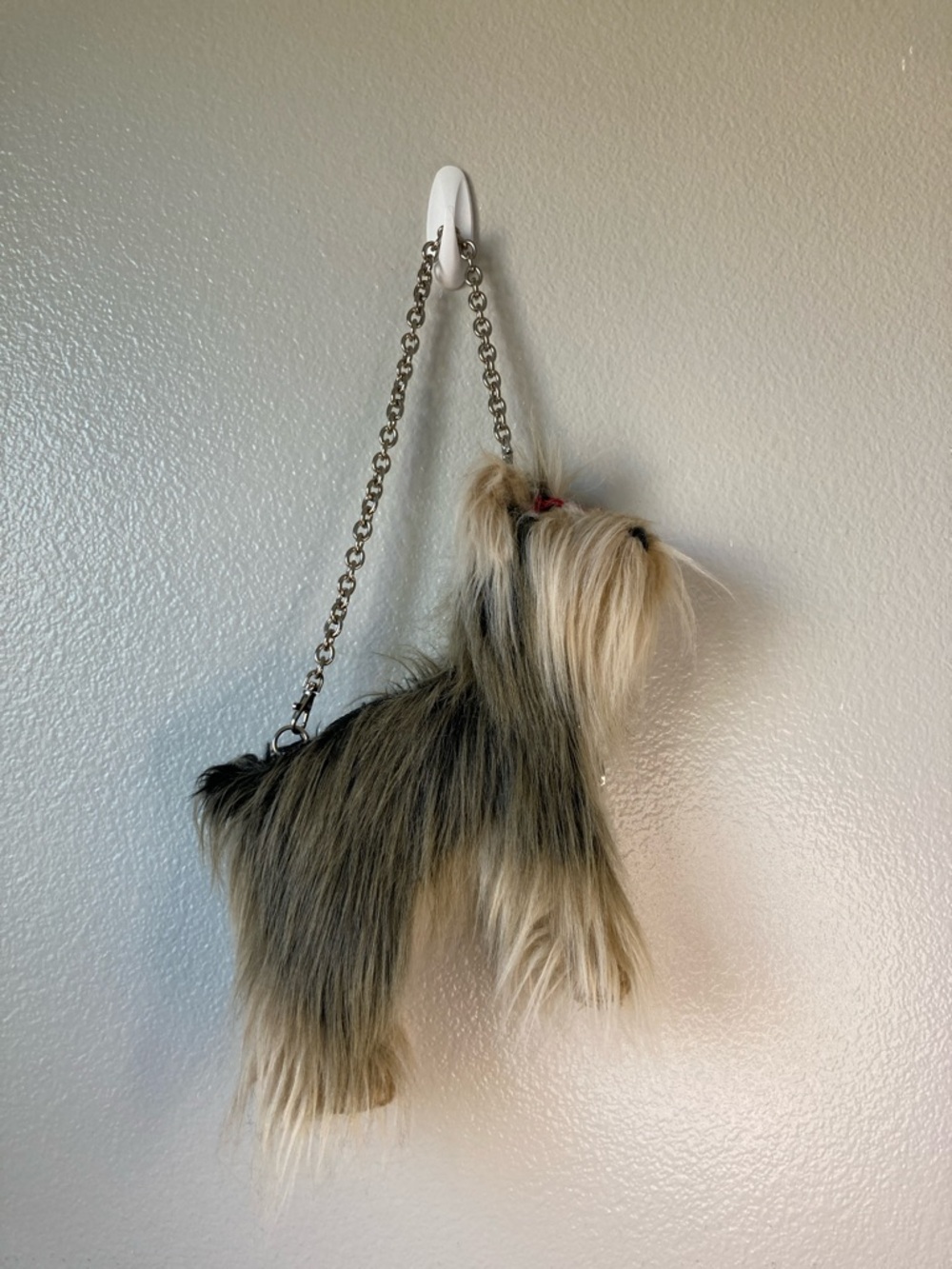 Vintage Yorkshire Terrier Fuzzy Nation Y2K Dog Purse Whimsical Realistic Yorkie